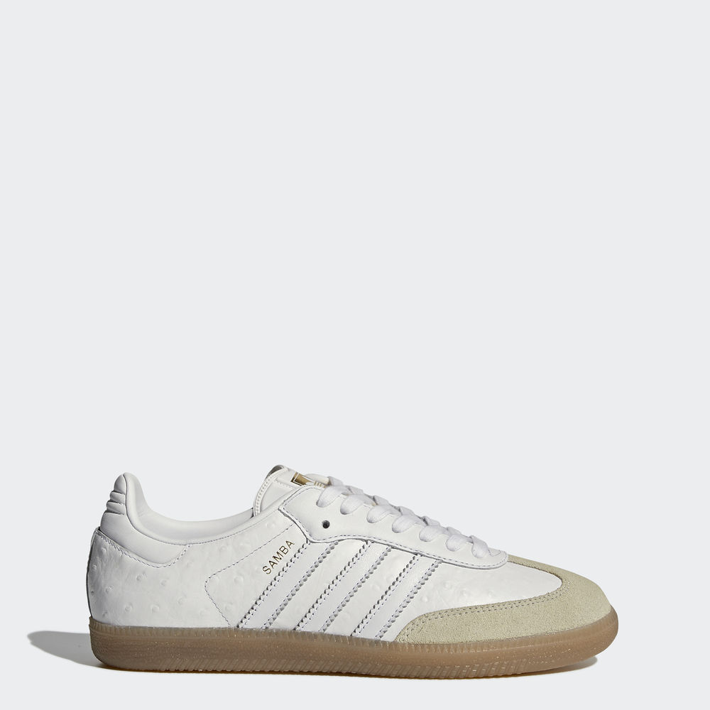 Adidas Samba - Originals γυναικεια - Ασπρα/Ασπρα/Χρυσο Χρωμα Μεταλλικός,Μέγεθος: EU 36 – 54 2/3 (529